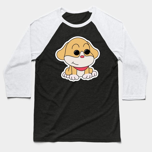 Cute Dog Harvest Moon Baseball T-Shirt by HijriFriza